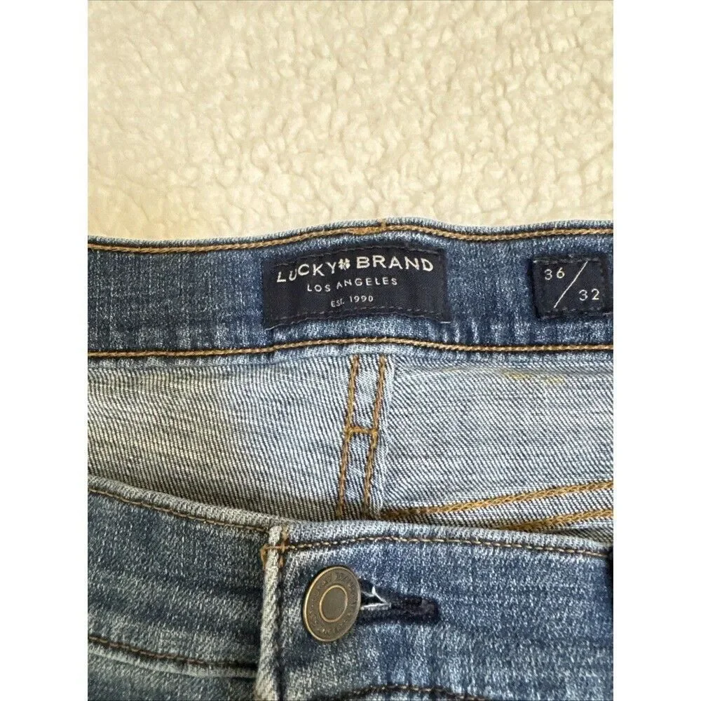 Lucky Brand Jeans 410 Athletic‎ Slim Mens 36x32 Blue Denim Faded Casual